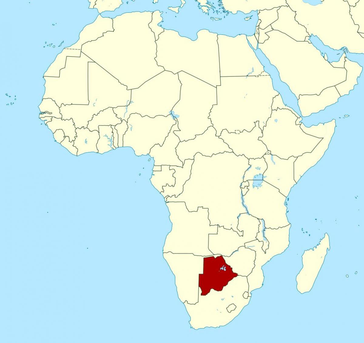 mapa Botswana afrika