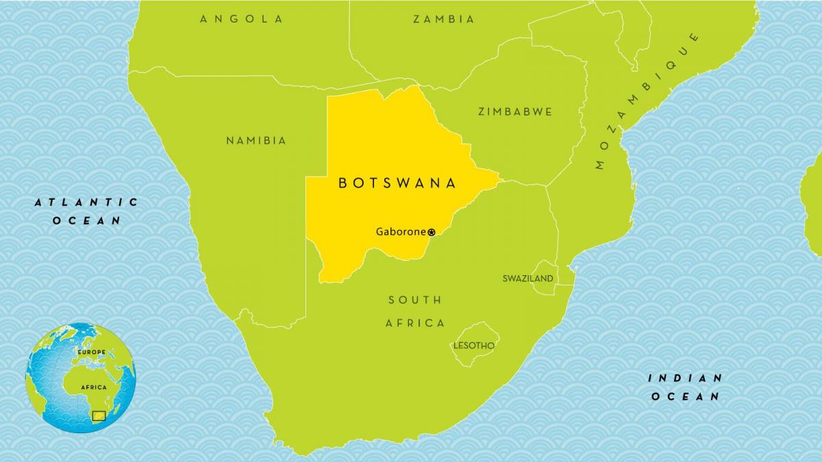mapa krajiny, Botswana
