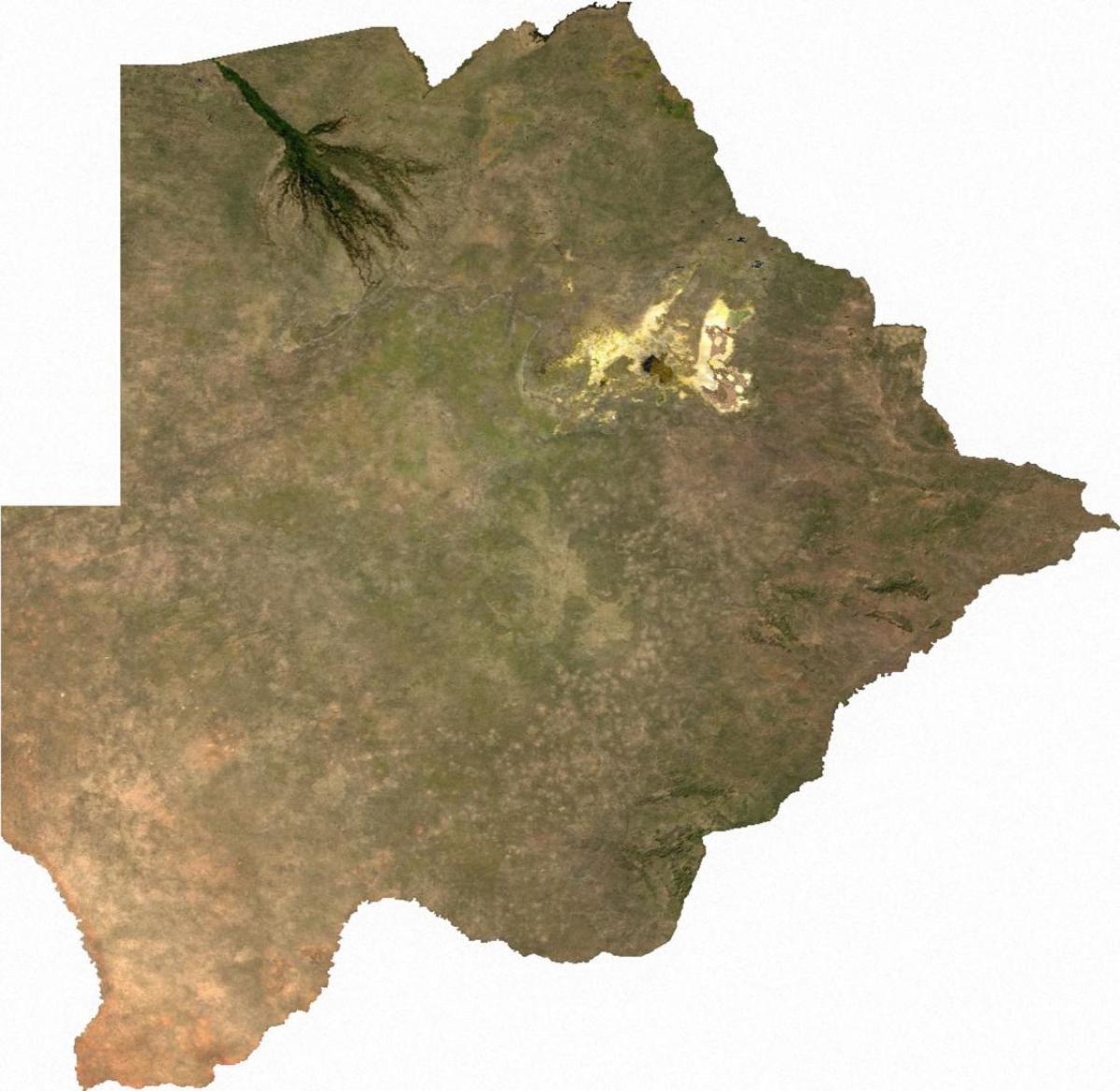 mapa satelitná mapa Botswana