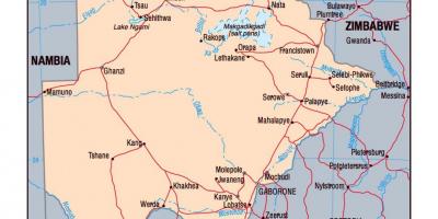 Mapa Botswana politické